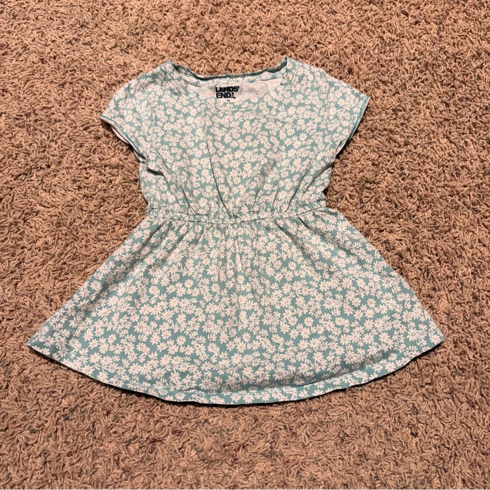 Lands' End Blue Floral Daisy fit and flaire tunic  - Kids size XS